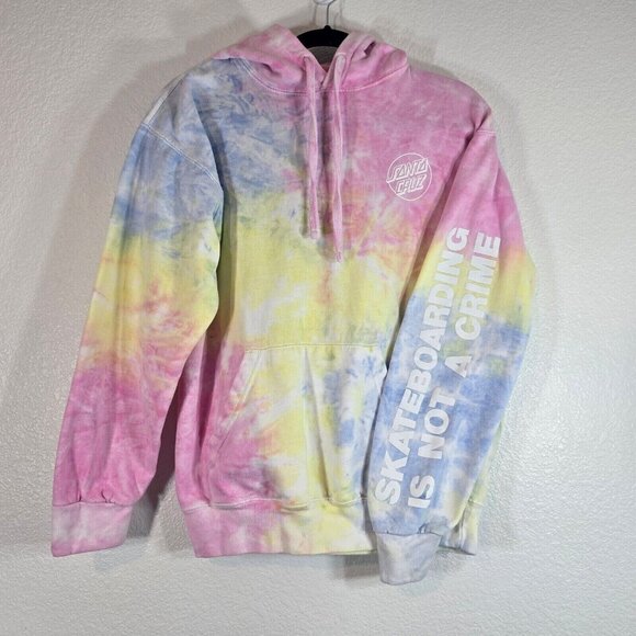 Santa Cruz Skateboards Tops - Santa Cruz Hoodie Sweatshirt Women Small Tie Dye Skateboard California Casual